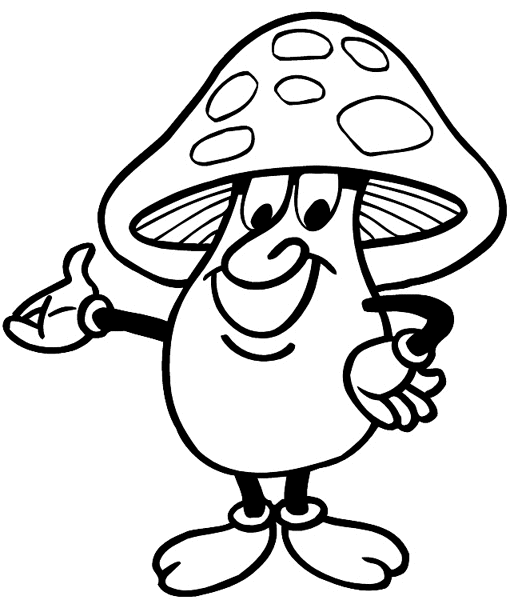 Toadstool with smiling face vinyl sticker. Customize on line.      Autumn Fall 006-0167  